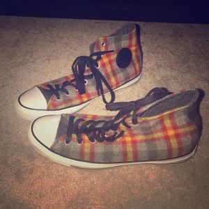 Plaid Converse Hightop Sneakers